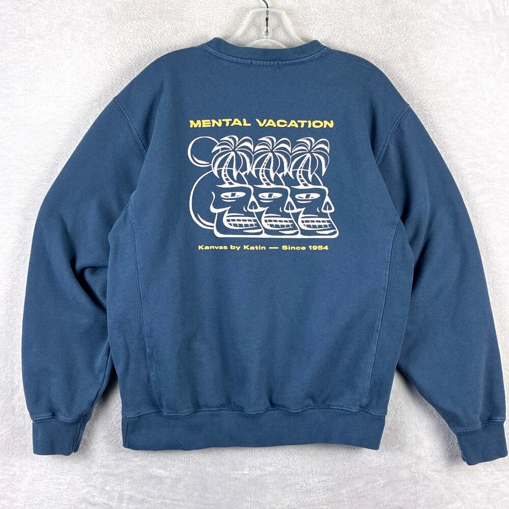 Katin Sweatshirt Mens S Blue Cortex Mental Vacation Preppy Surf Skate Huckberry